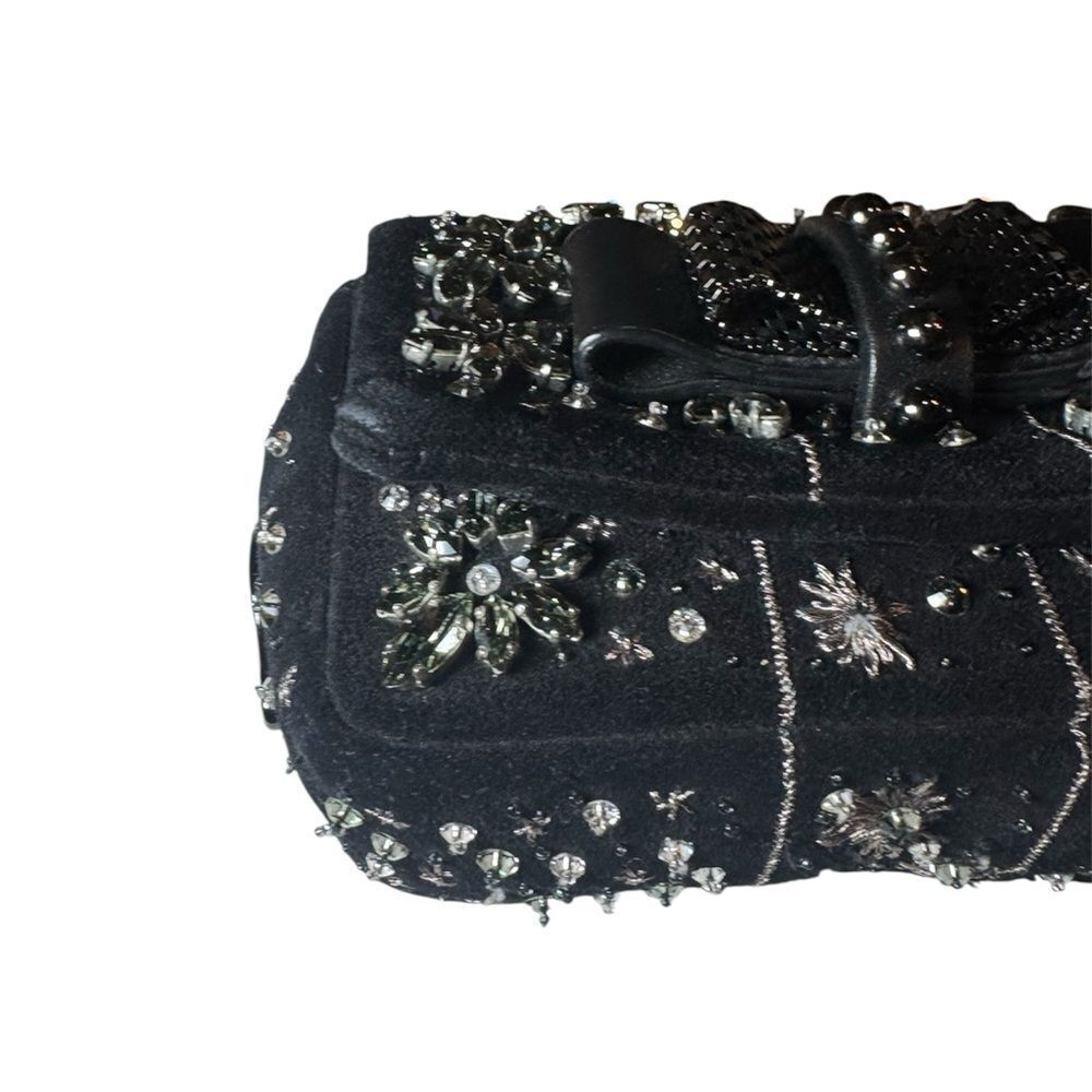 CHRISTIAN LOUBOUTIN Black Suede Sweet Charity Embellished Crossbody Evening Bag - Picture 10 of 15